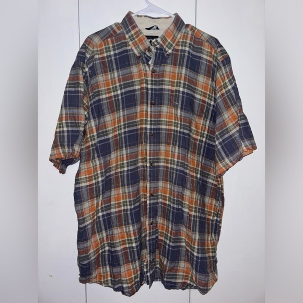 Woods & Gray plaid short sleeve button up shirt